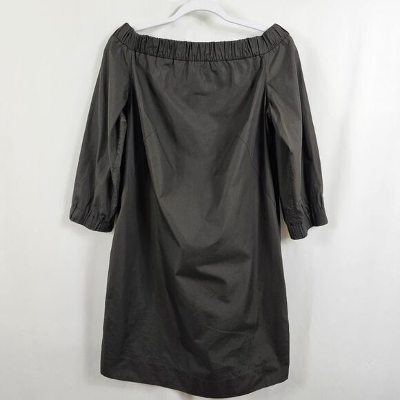 Akris Punto Off Shoulder Poplin Dress in Black - Size 12 - Picture 1 of 12